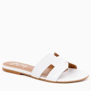 FRENCH SOLE ‘Alibi’ Leather Sandals, White, Size 9